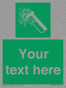 Custom sign safe condition emergency hammer